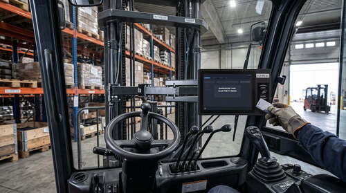 Nieuwste bedrijfsoplossingen over Op voertuigen gemonteerde computers maken van vorkheftrucks verbonden magazijntransponders